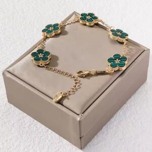 Plum Blossom Five Leaf Flower Fritillaria Double-Sided Adjustable Bracel…